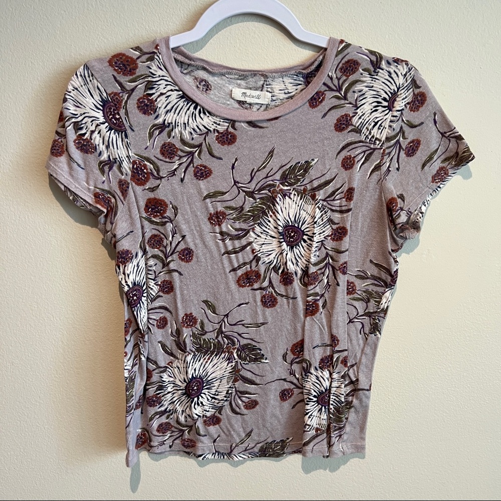 Madewell floral purple shirt